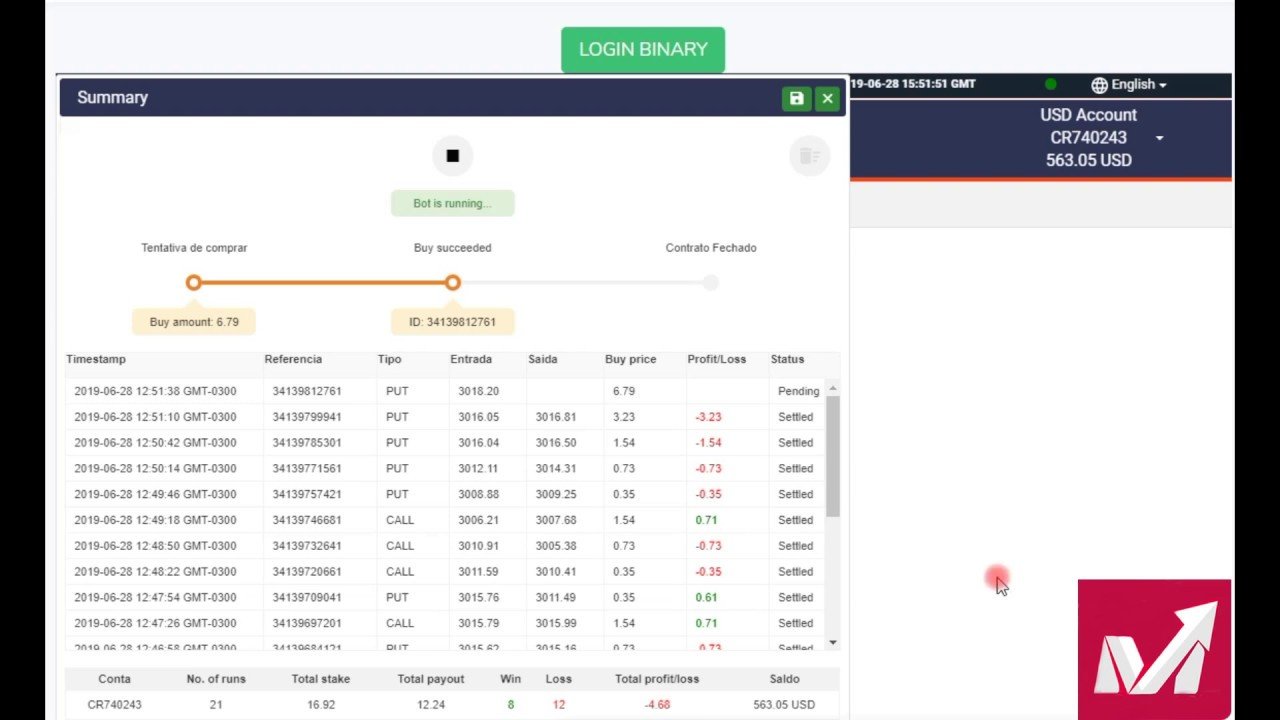 4. Operando com Robôs – Pratica Mercado Trader