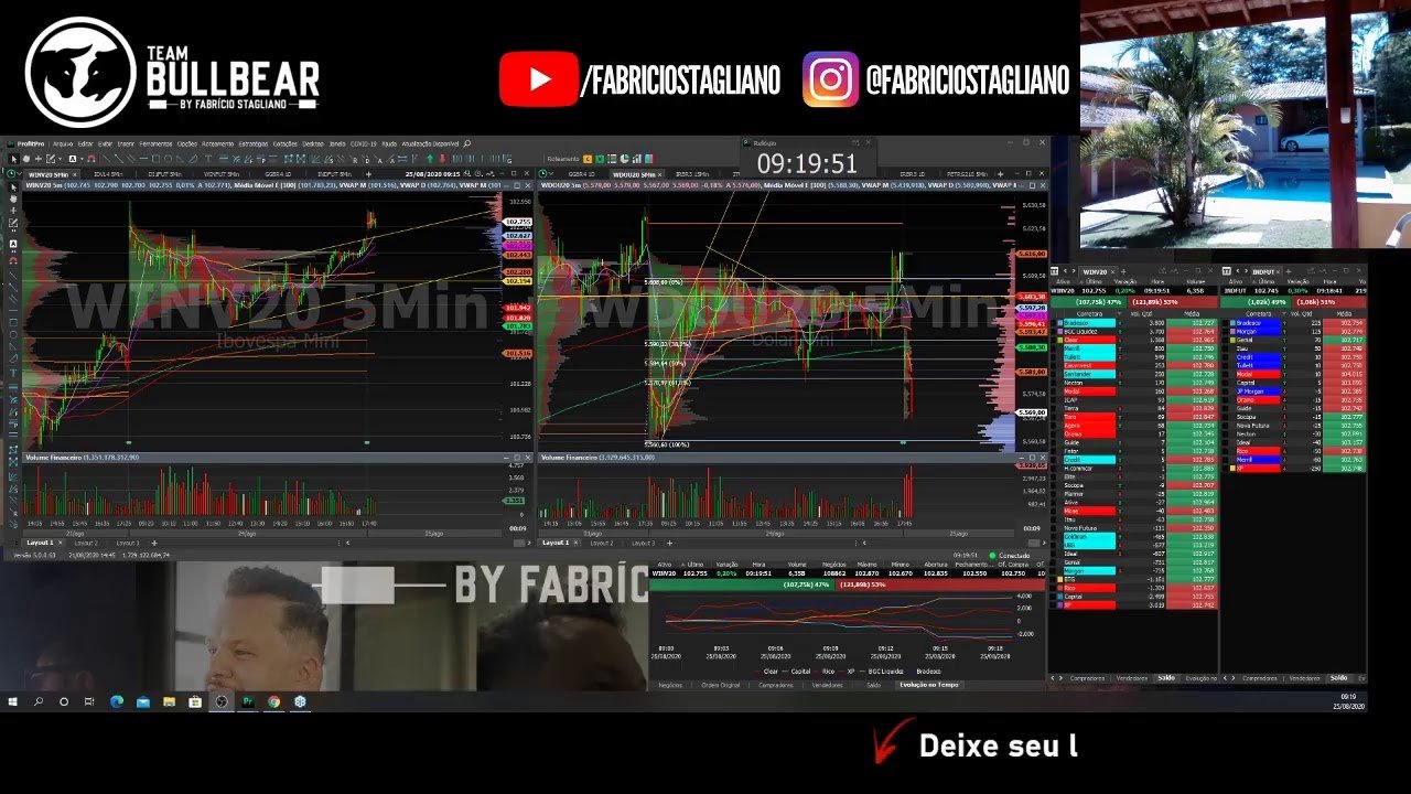 🔵U MONSTRO CHEGOU 🔵  DAYTRADE AO VIVO COM FABRÍCIO STAGLIANO 25/08/2020🔵 #TEAMBULLBEAR