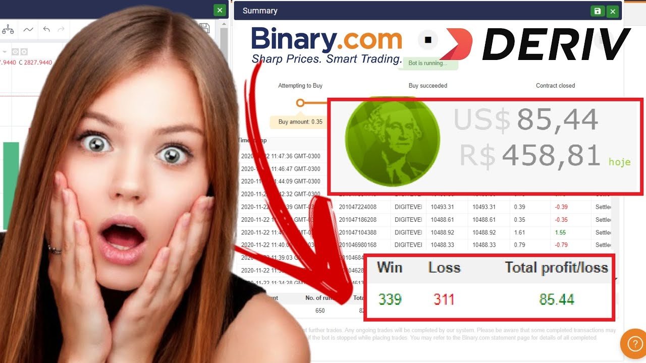 🟥 ROBÔ BINARY FICA 14h LIGADO R$458 de LUCRO  (E MUDA VISÃO DO PLANETA NA BINARY.COM E DERIV.COM