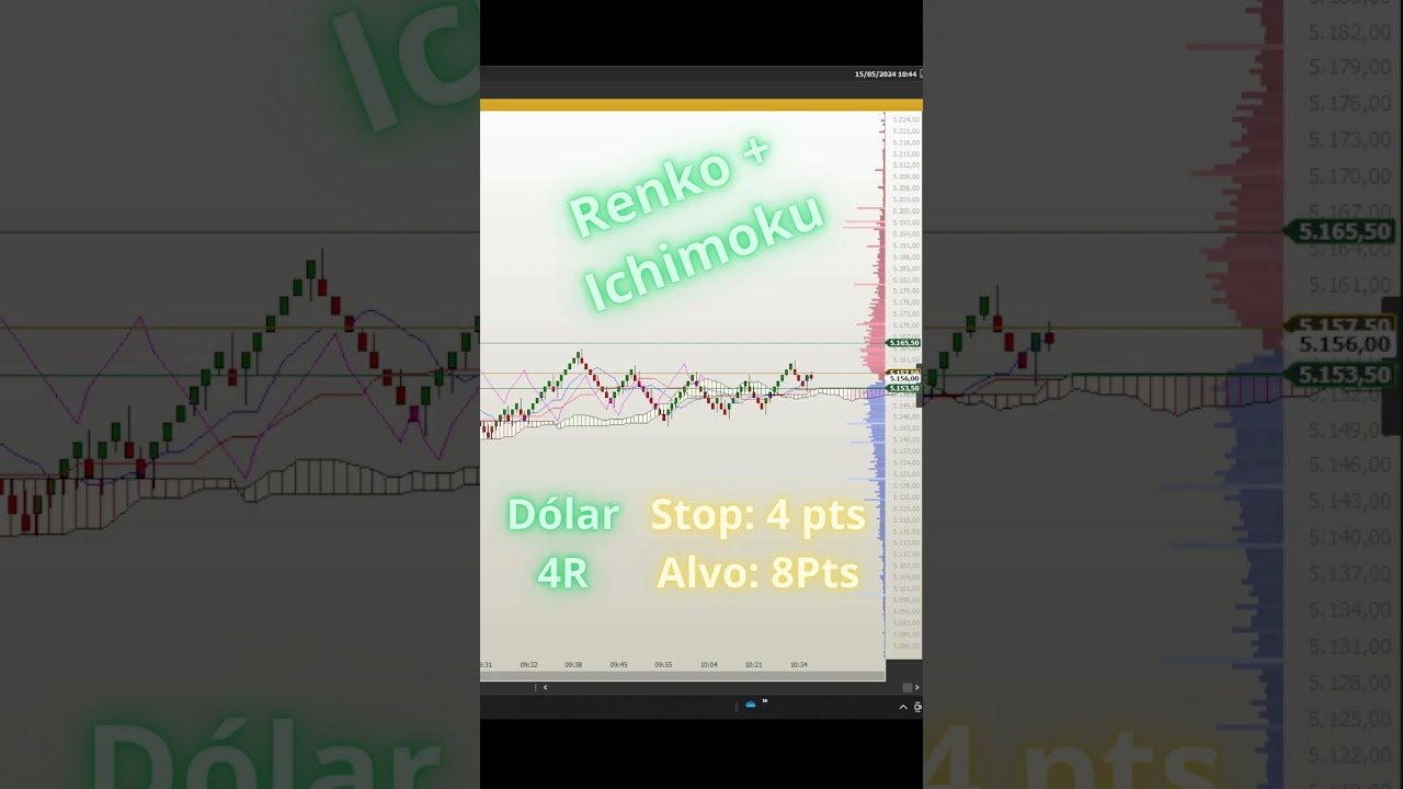 8 pontos no dólar com RENKO + ICHIMOKU #graficorenko #trading #renko #ichimoku #daytrade #daytrader
