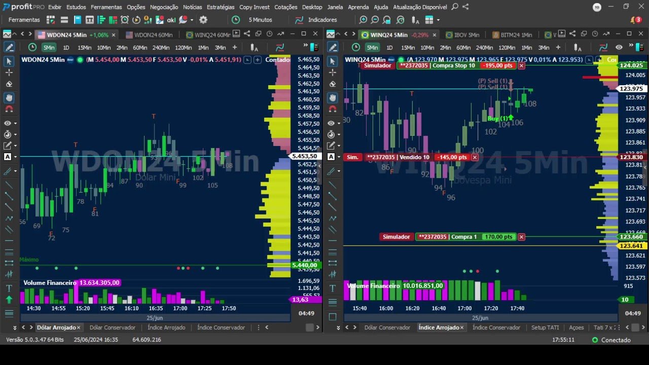 DAY TRADE AO VIVO PARA INICIANTE EM MINI ÍNDICE , MINI DÓLAR, PRINCESA RUMO AOS MILHÕES 25/06/2024