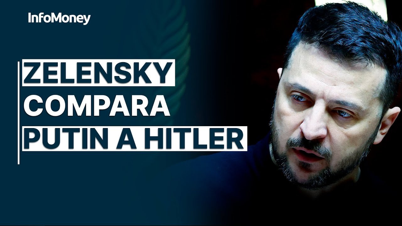 VEJA: Zelensky compara PUTIN a HITLER e cobra apoio amplo