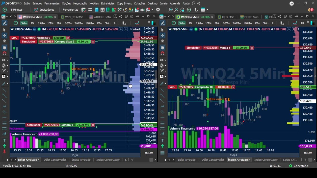 DAY TRADE AO VIVO PARA INICIANTE EM MINI ÍNDICE , MINI DÓLAR, PRINCESA RUMO AOS MILHÕES 15/07/2024