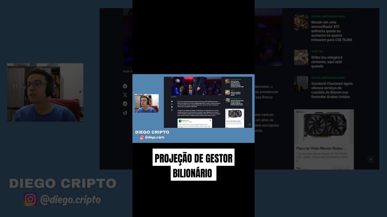 Projeção de Gestor Bitcoin $90.000 #bitcoin #criptomoedas #cripto #daytrade #altcoin