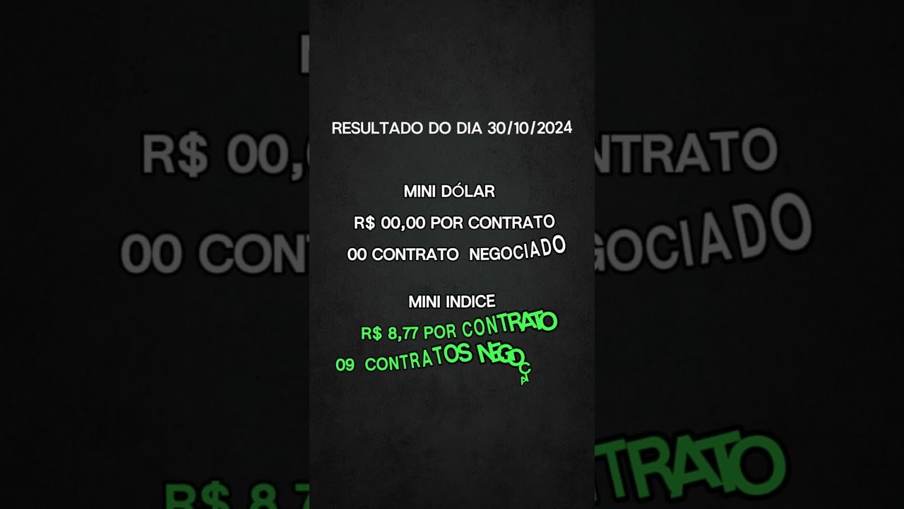 Resultado do dia 30/10/2024  #estratégia #b3 #daytrade #robodeinvestimentos #minidólar #miniindice