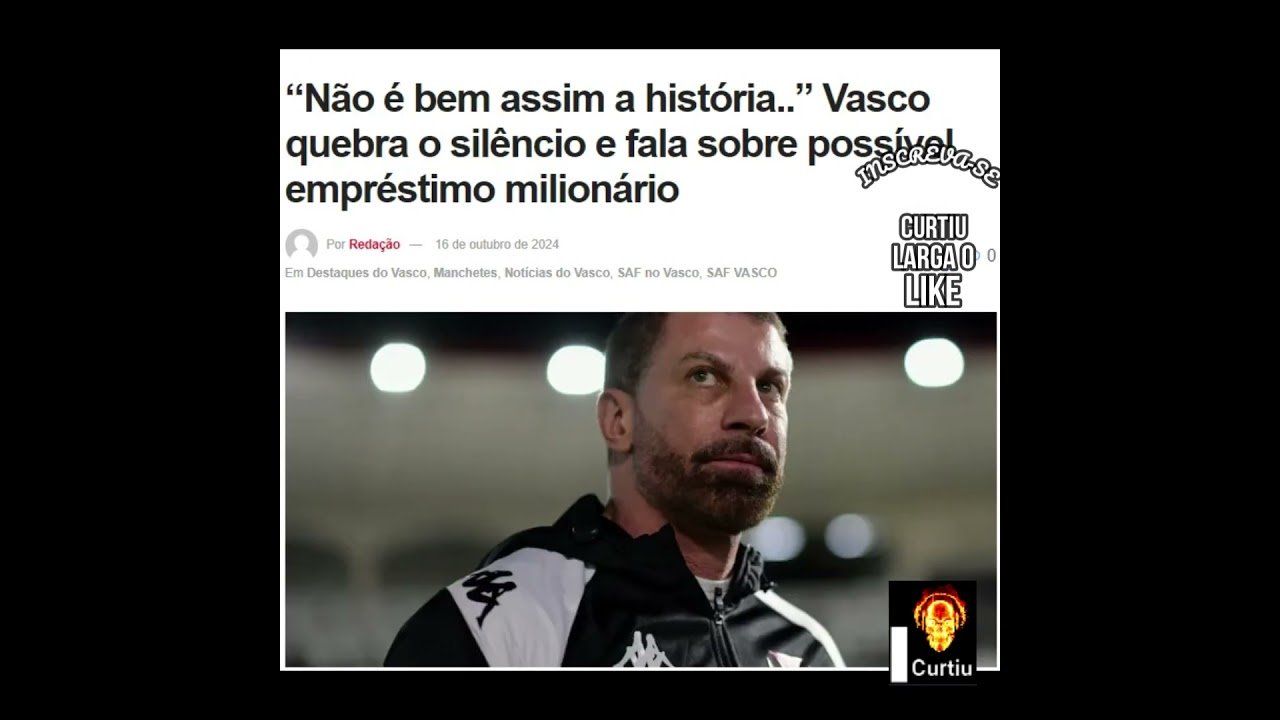 VASCO SE PRONUNCIA SOBRE NEGOCIO MILIONÁRIO #vasco #brasileirão #futebol