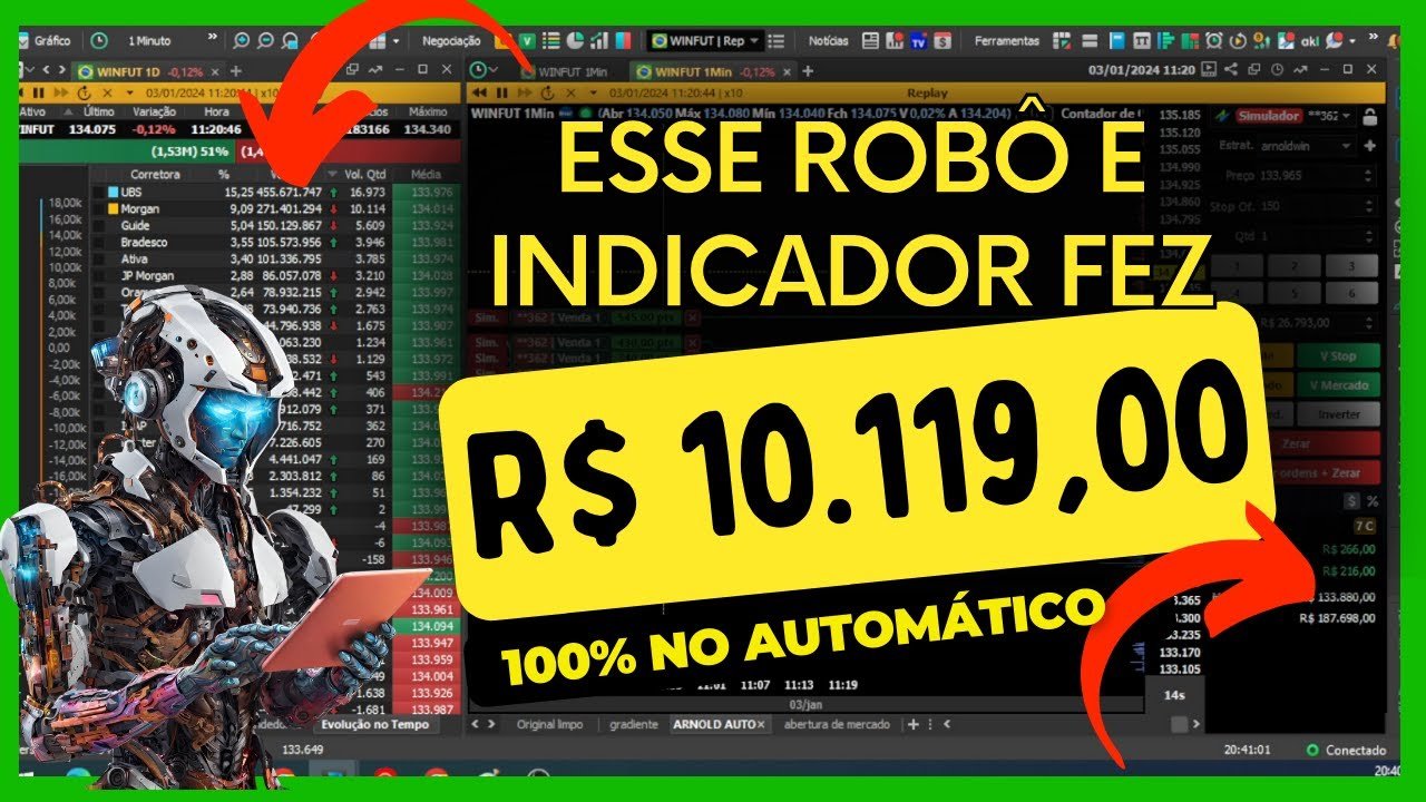 🚀  DAY TRADE AO VIVO | O ROBO ARNORD M1 IA – SEGUIDOR DE BIG PLAYERS – SINAIS