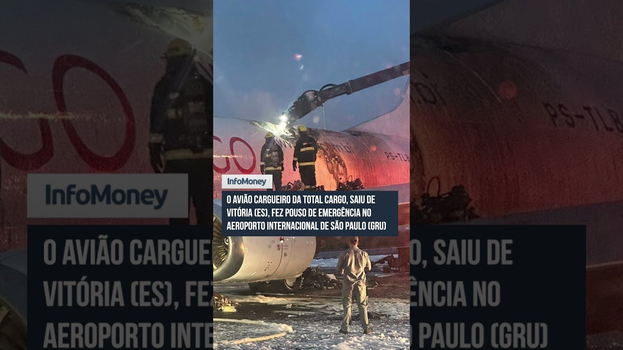 🚨 Pouso de Emergência em Guarulhos: Avião Cargueiro em Chamas! 🚨 #avião #guarulhos #aeroporto #fogo