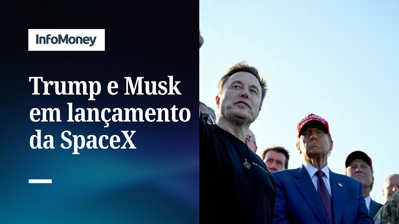 Trump e Musk em lançamento da SpaceX