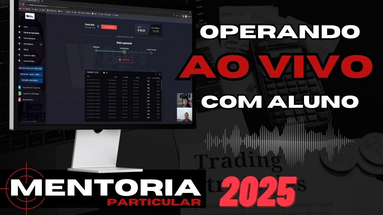 LUCRANDO AO VIVO COM ALUNO – Mentoria Particular 2025 – Deriv Conta Real – Alavancagem
