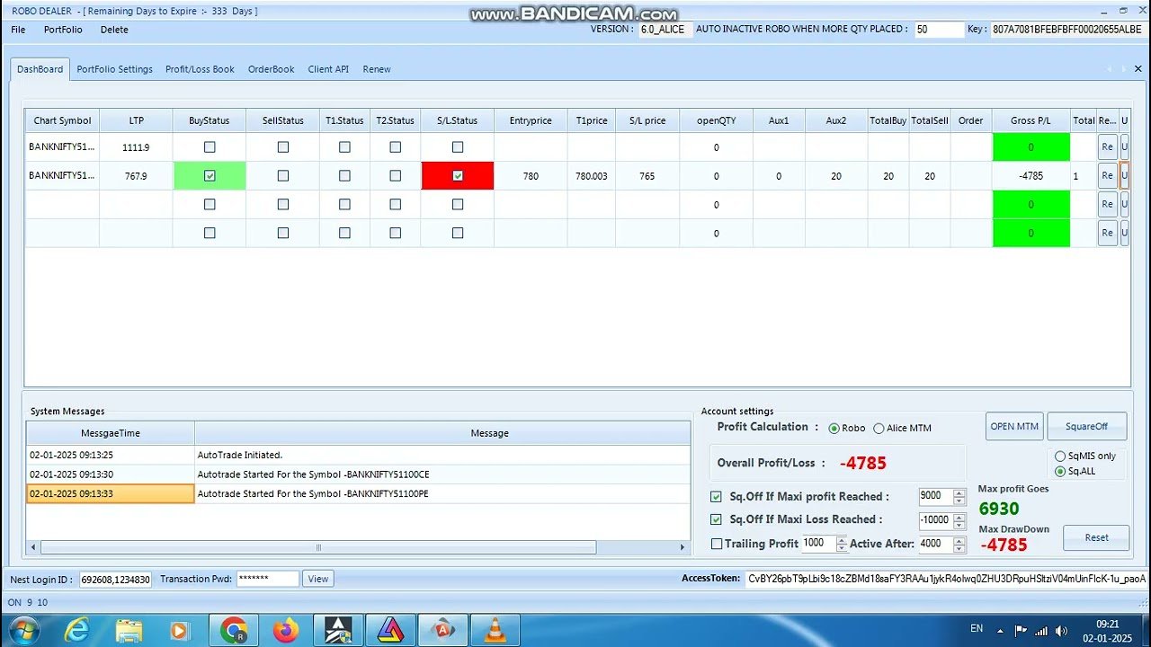 ROBO TRADING NIFTY & BANKNIFTY OPTION 02 JAN 25 .20 LOT TODAY PROFIT .RS.9000