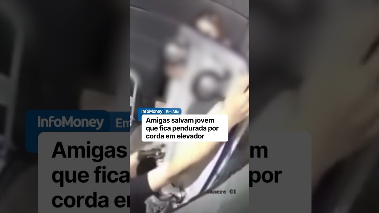 Amigas salvam jovem que fica pendurada por corda em elevador