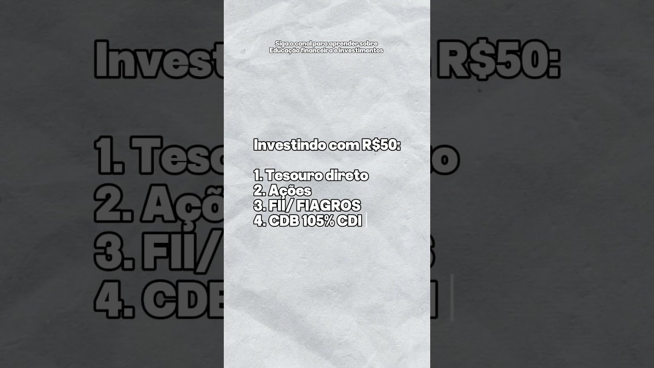 Onde investir com R$50? #shorts