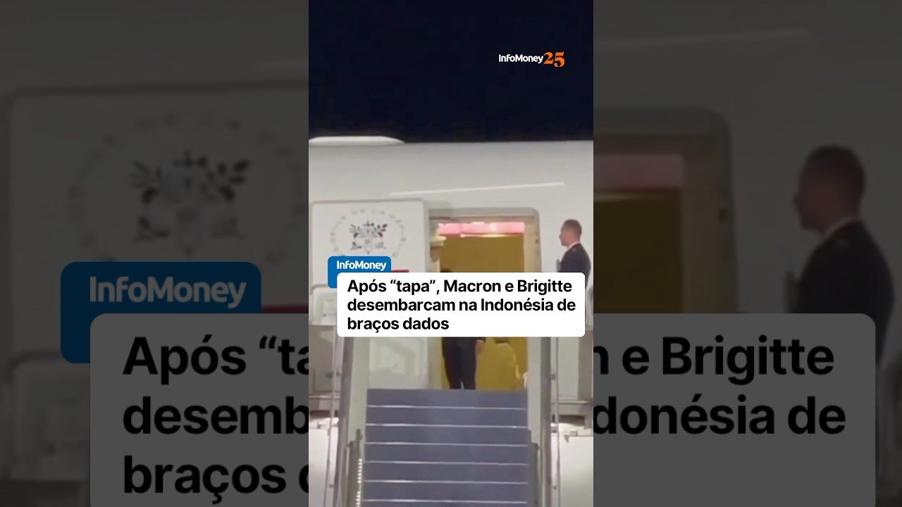 Após “tapa”, Macron e Brigitte desembarcam na Indonésia de braços dados
