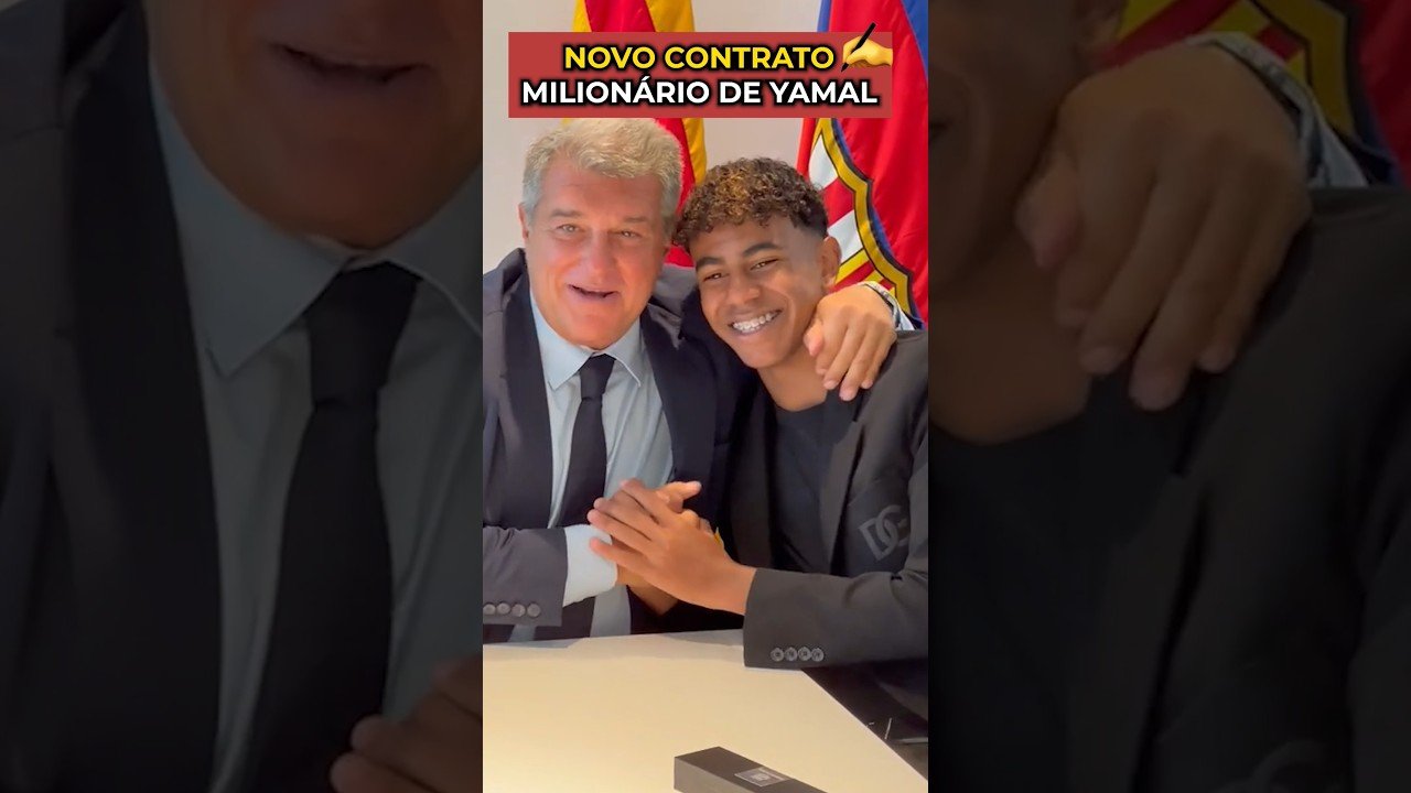 NOVO CONTRATO MILIONÁRIO DE LAMINE YAMAL #futebol #lamineyamal #barcelona
