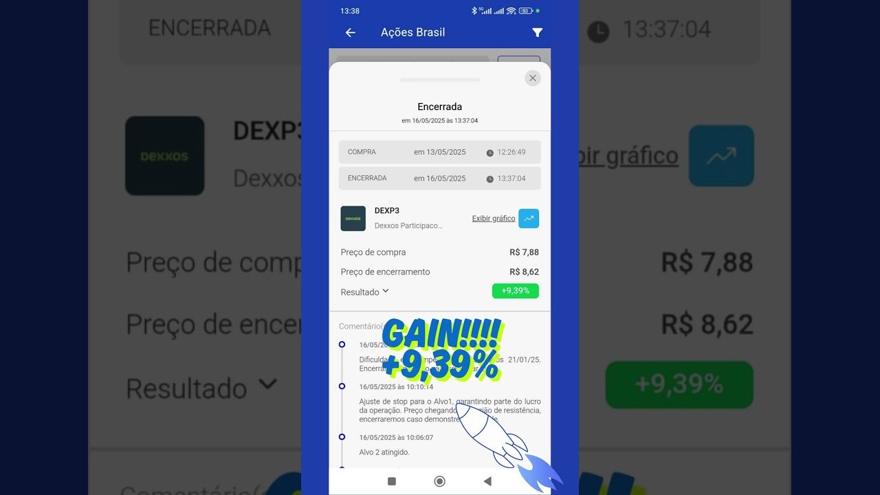 Recomendação App PhiCube em DEXP3 – 9,39% de GAIN!!! #ibov #bolsadevalores #daytrade #bitcoin