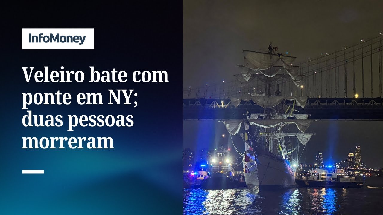 Veleiro mexicano colide com Ponte em Nova York; duas pessoas morreram