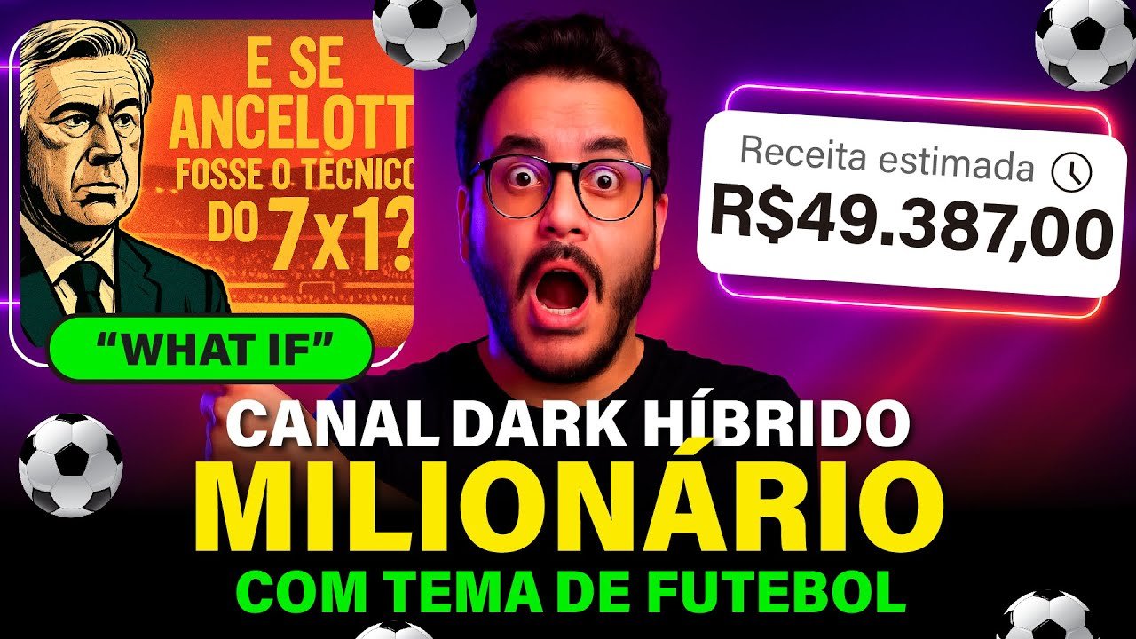 Como Clonei um Canal Dark Híbrido Milionário em 30 minutos (TEMA FUTEBOL)
