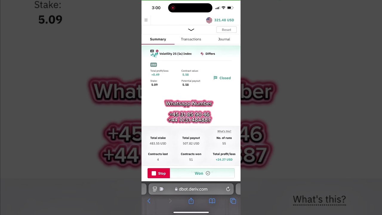 Desafio Deriv Bot Dia 2 – 130 Operações ao Vivo com Resultados Surpreendentes! #deriv #alphaderivbot