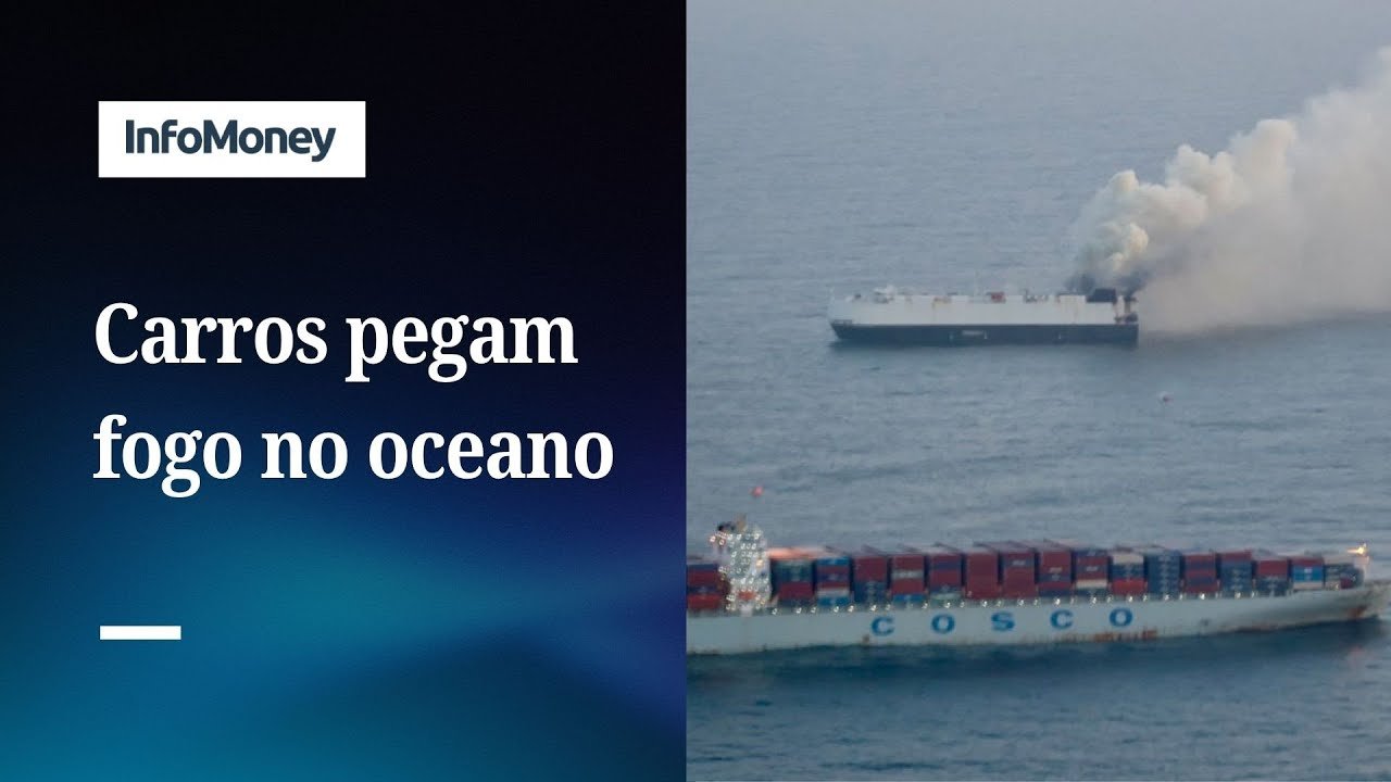 Navio com 3 mil carros é abandonado no oceano após fogo | InfoMoney News