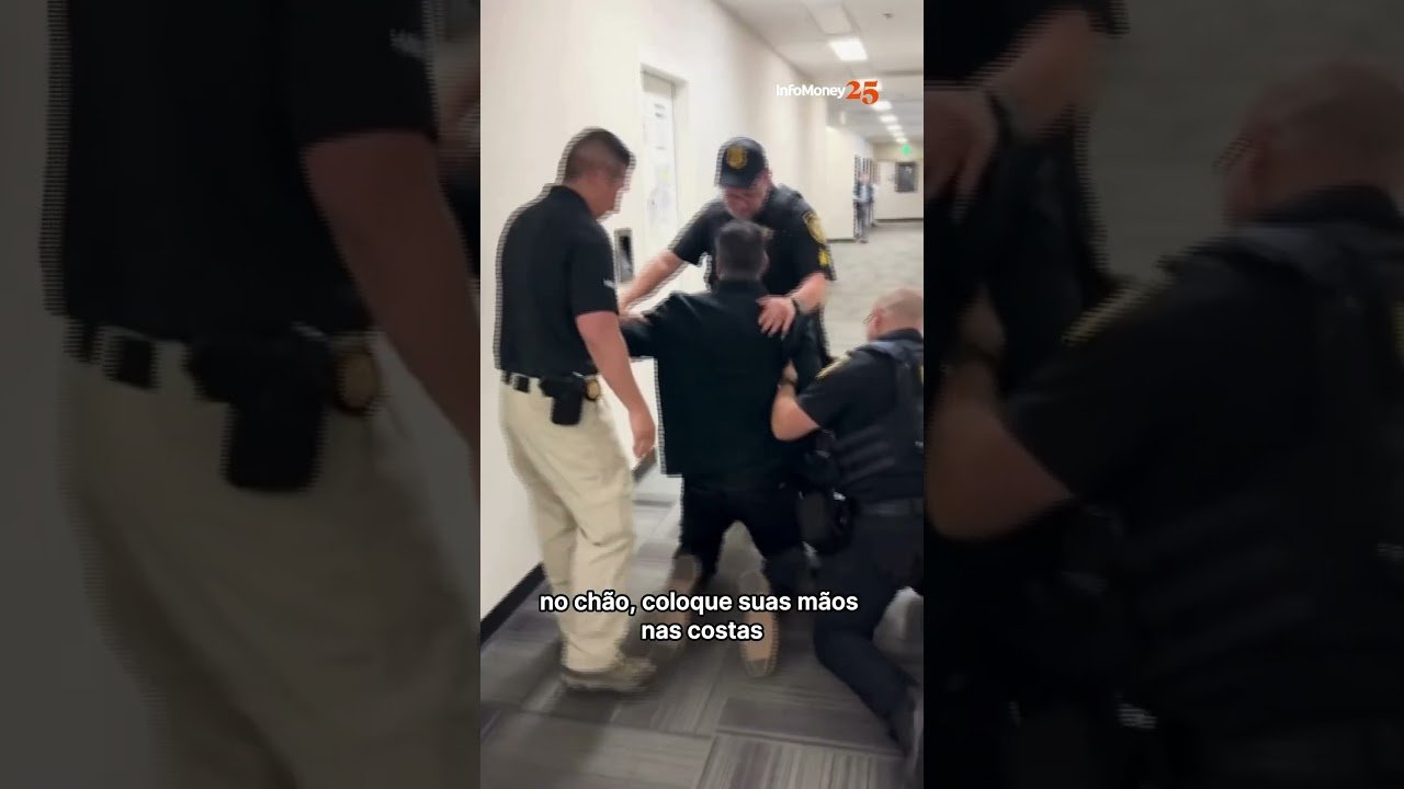 Senador é algemado após confrontar secretária de Trump em Los Angeles