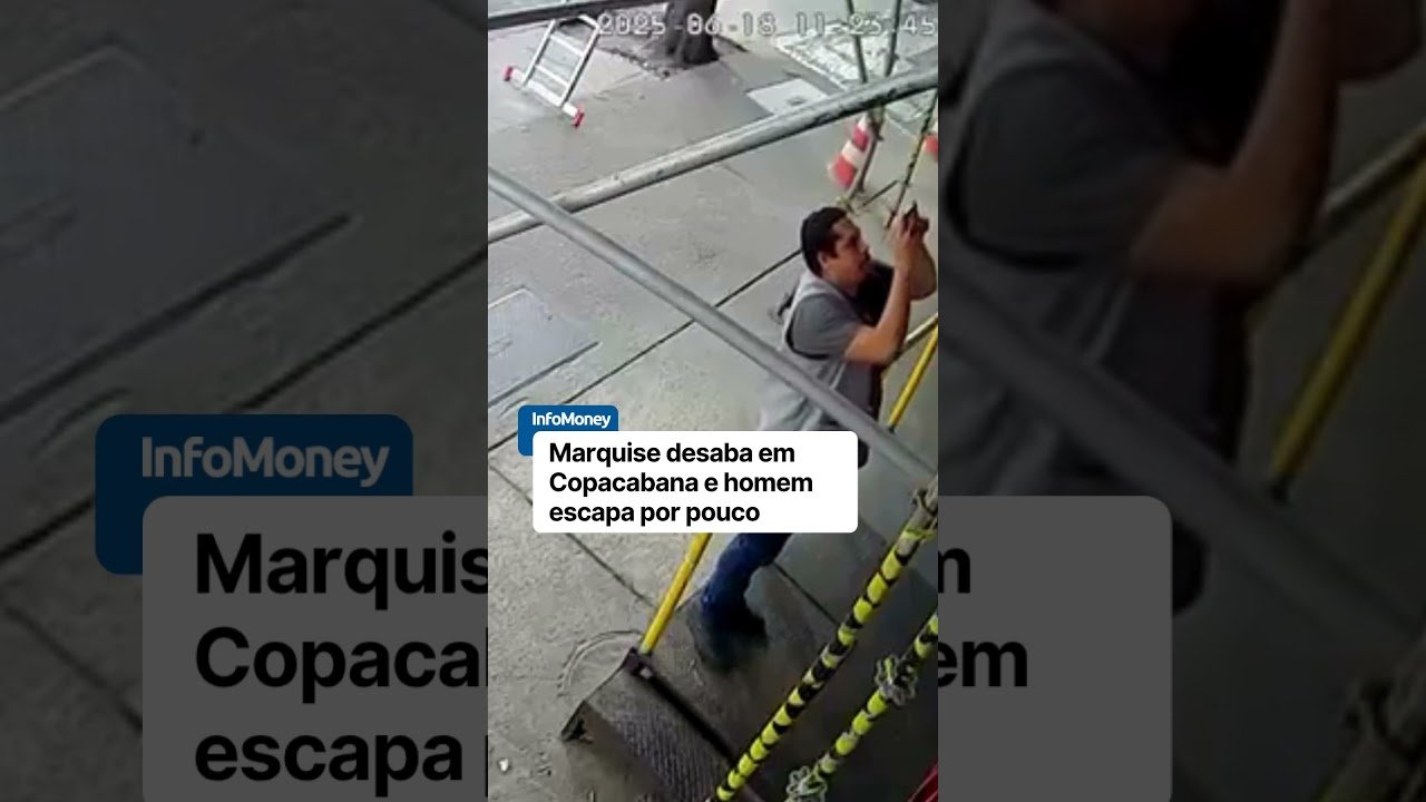 Susto no Rio de Janeiro: Marquise desaba em Copacabana (RJ) e homem escapa por pouco