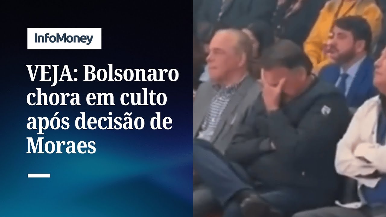 Bolsonaro chora em culto após Moraes decidir contra prisão; veja imagens | InfoMoney News