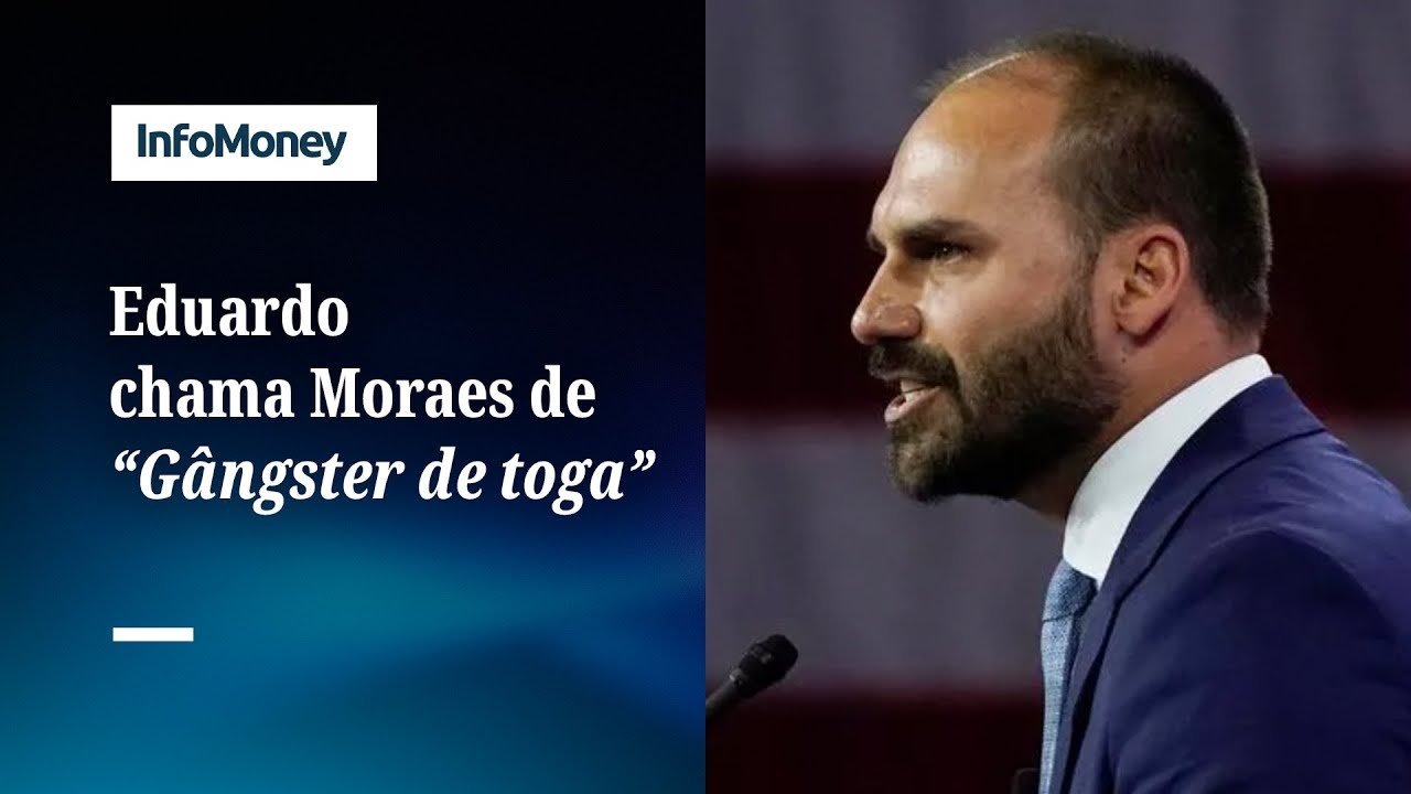 Eduardo se diz “deputado em exílio” e chama Moraes de “gângster de toga” | InfoMoney News
