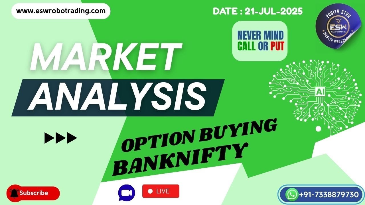 ESW Robo trading LIVE Market Analysis on 21-JUL-2025 #Banknifty option #Nifty Option
