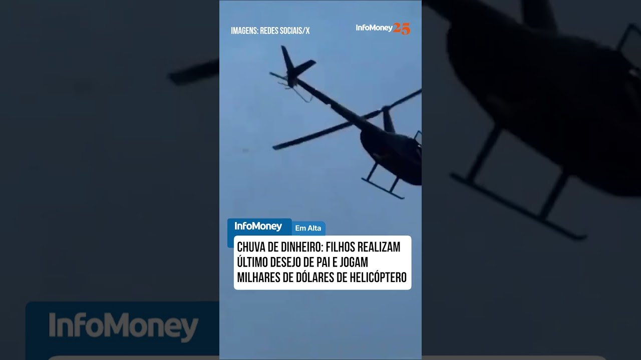 Filhos realizam desejo do pai e jogam dólares de helicóptero nos EUA