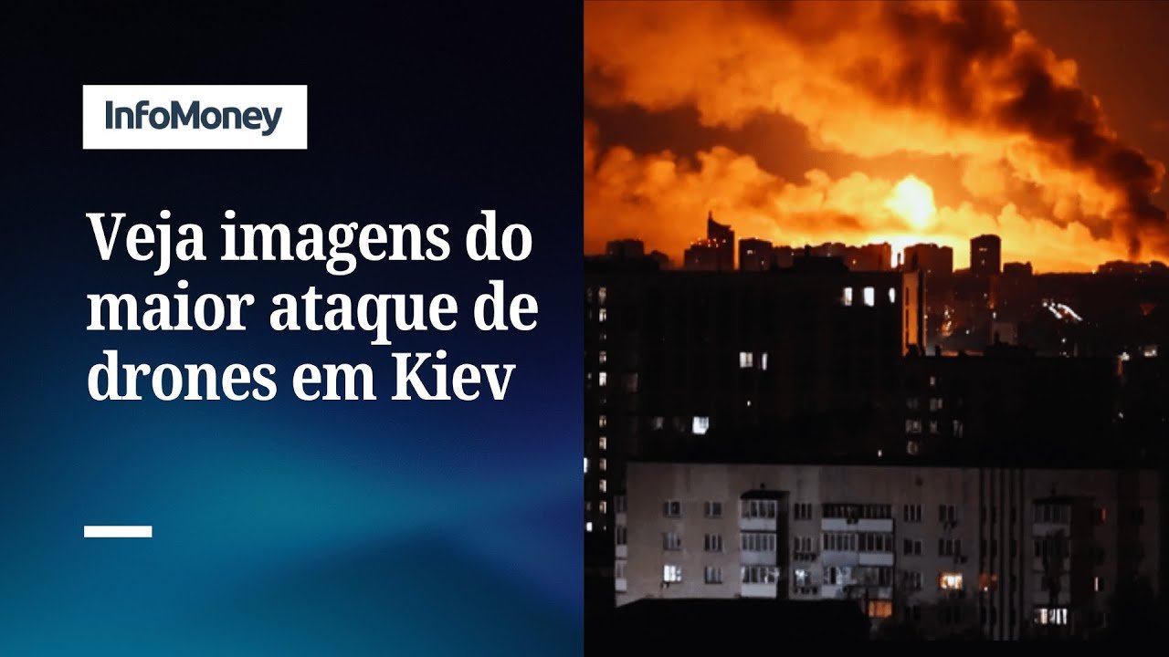 Imagens dramáticas mostram o maior ataque de drones russos em Kiev | InfoMoney News