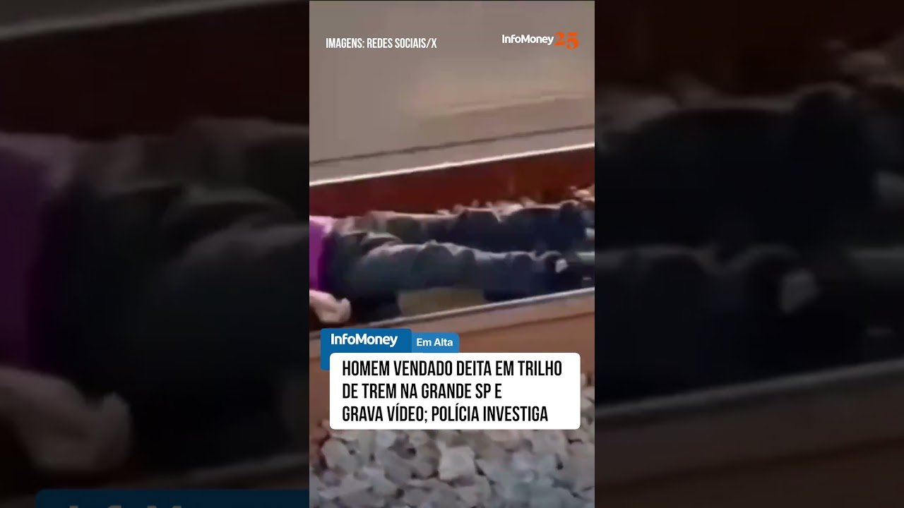 Influenciador se venda e deita sobre trilhos da CPTM; polícia investiga