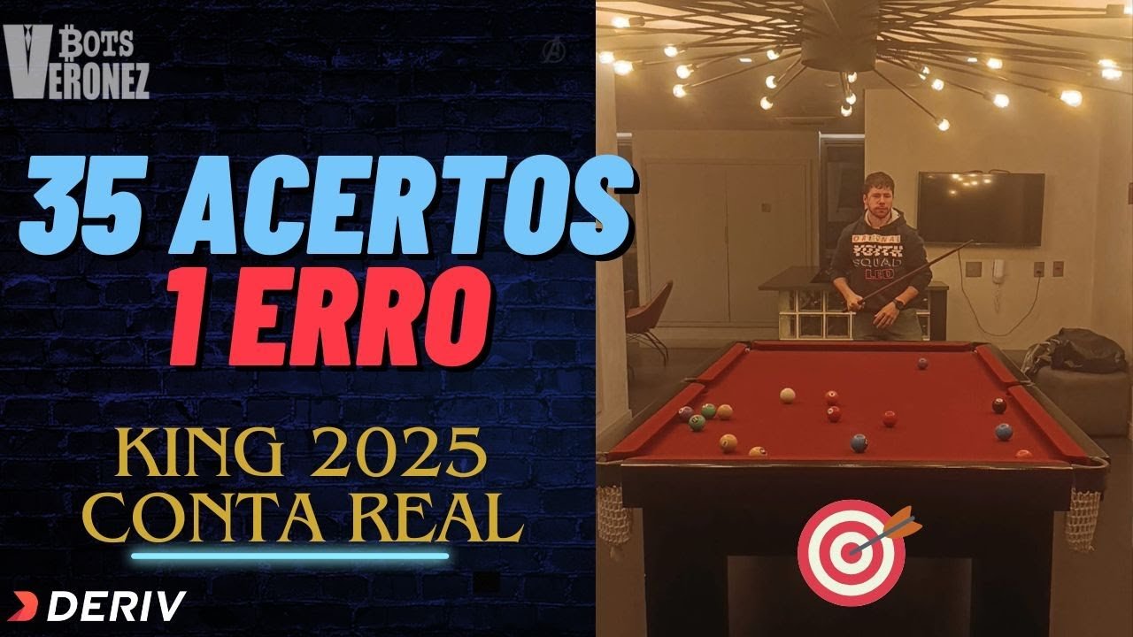 OPERANDO COM ROBÔ KING 2025 – Fez 35 Acertos e só 1 Erro – Conta Real Deriv