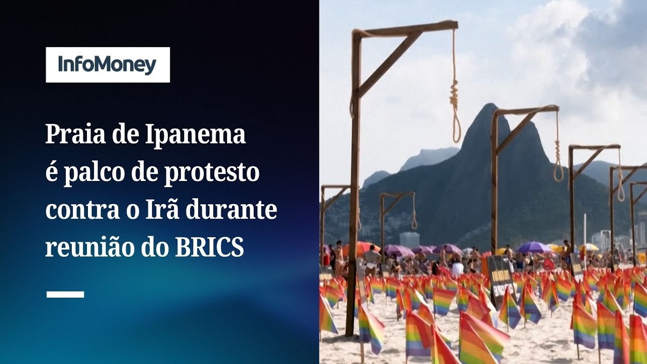 VEJA: Praia de Ipanema vira palco de protesto LGBTQIA+ contra o governo do Irã