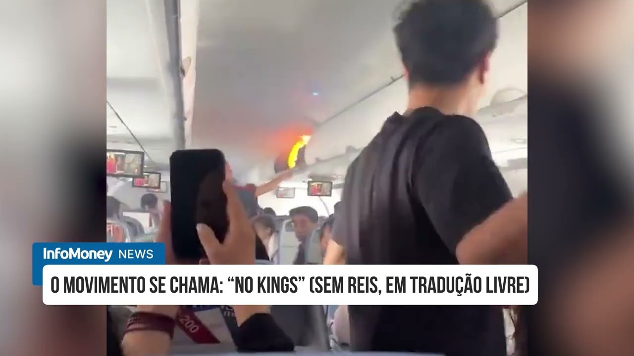 Bateria explode e pega fogo em avião