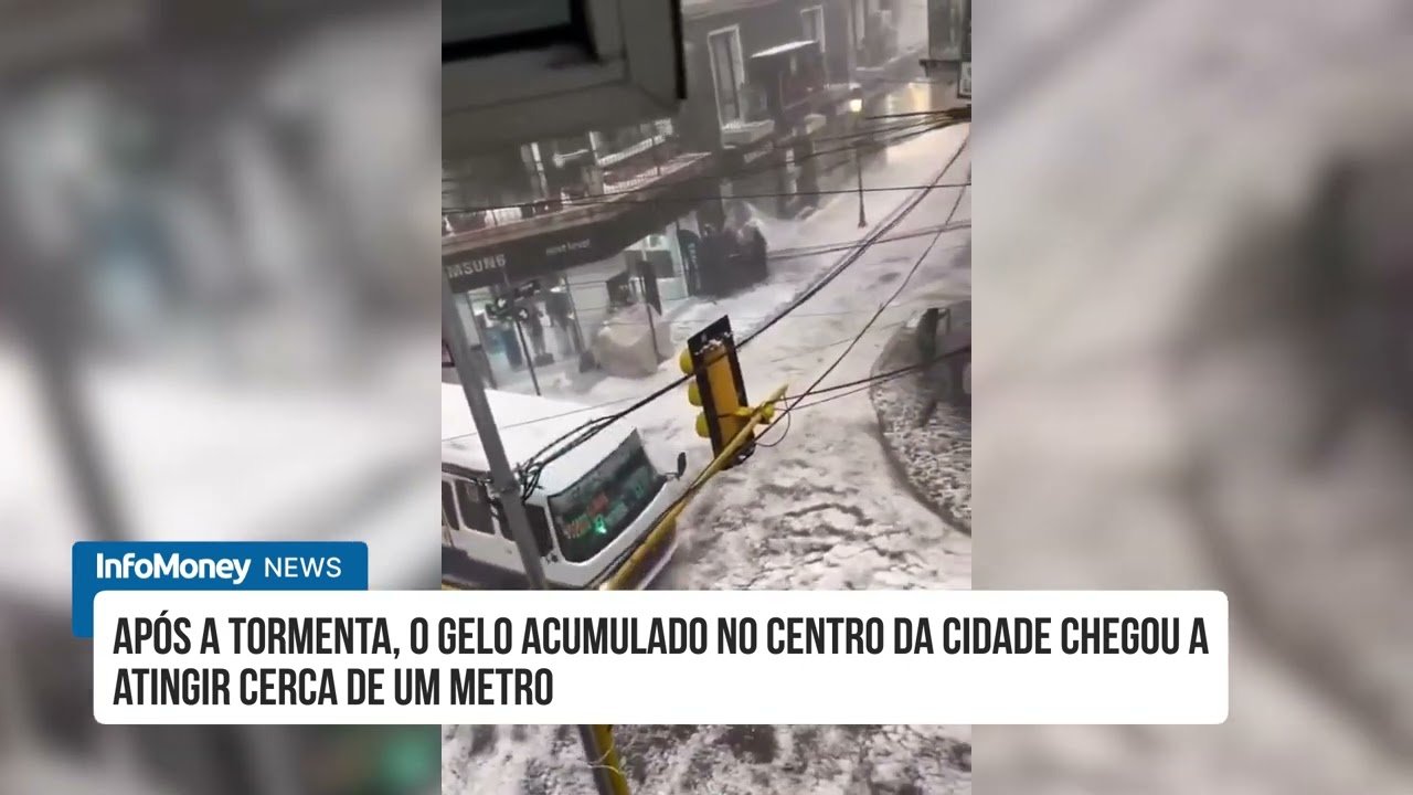 Cidade na Bolívia fica coberta de gelo, após tempestade
