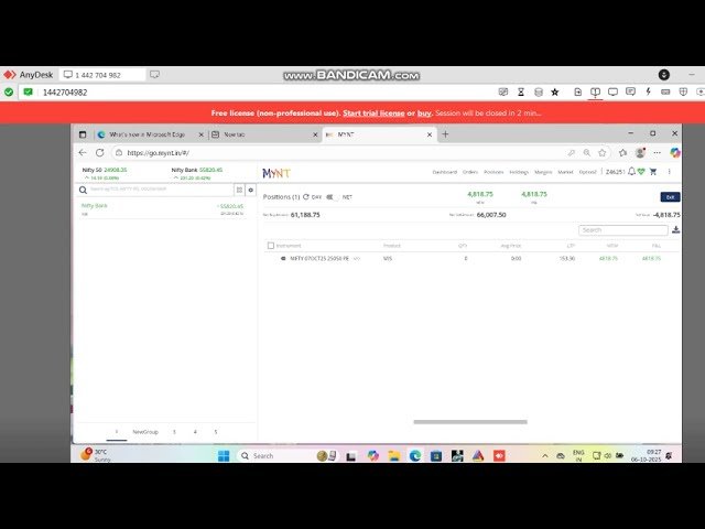 ROBO TRADING NIFTY OPTION 06 OCT 25 .6 LOT TODAY PROFIT .RS.4800