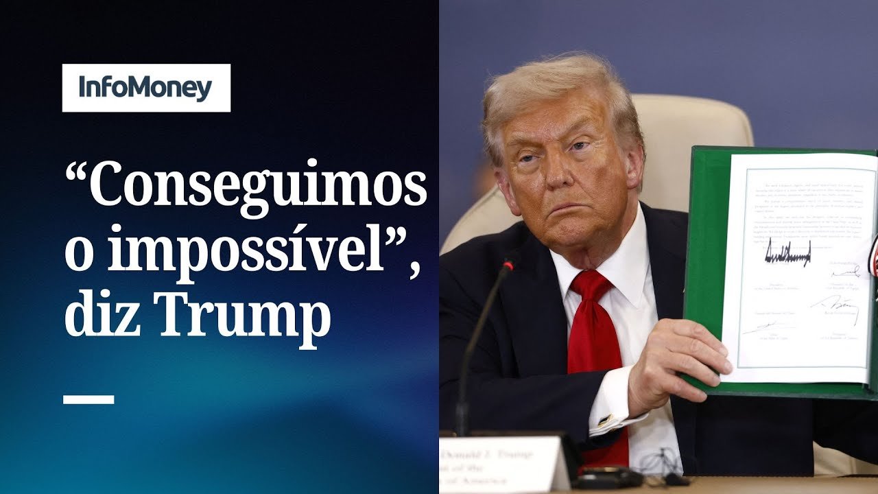 Sem Netanyahu, Trump e outros líderes assinam cessar-fogo em Gaza | InfoMoney News