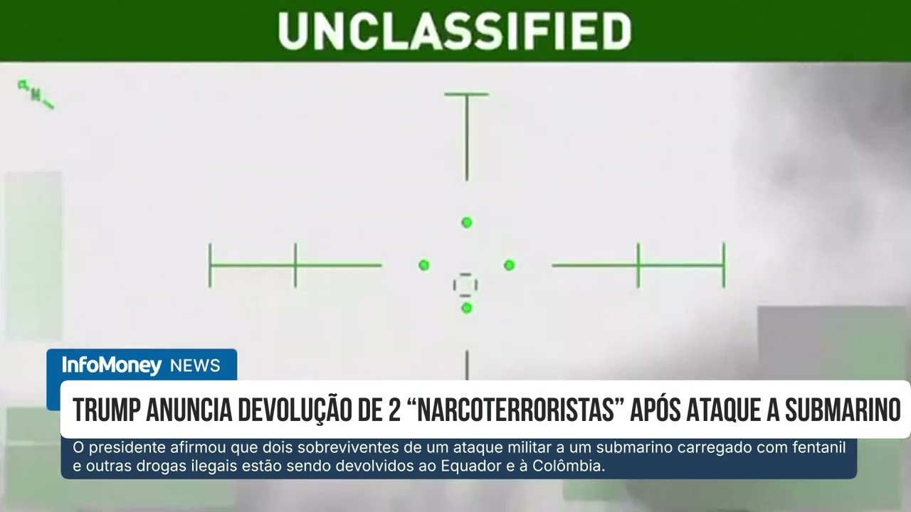 Trump anuncia devolução de dois “narcoterroristas” após ataque a submarino transportando drogas.