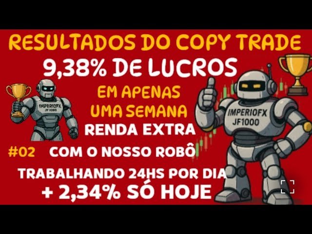 9,38% DE LUCROS NOVOS RESULTADOS DO NOSSO COPY TRADE  NA ROBO FOREX