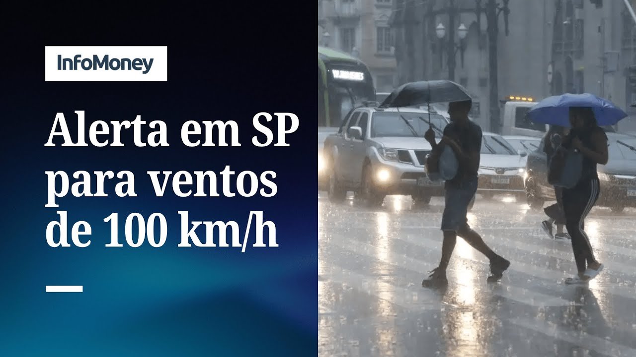 Cidade de SP tem alerta de chuva e ventos de 100 km/h | InfoMoney News