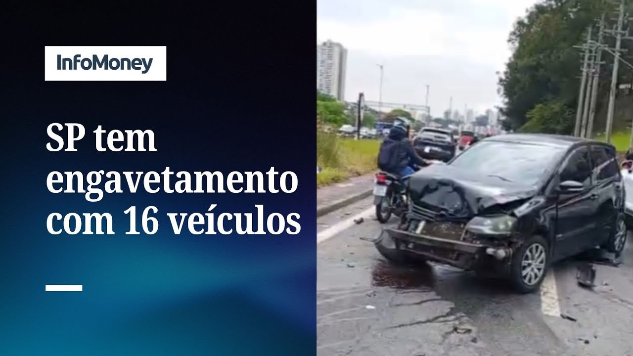 Engavetamento com 16 veículos deixa ao menos 12 feridos em SP | InfoMoney News