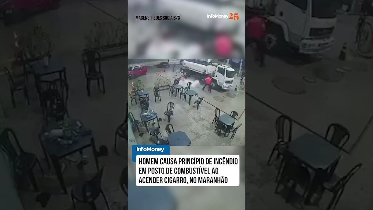 Homem causa incêndio ao acender cigarro em posto de combustíveis no Maranhão