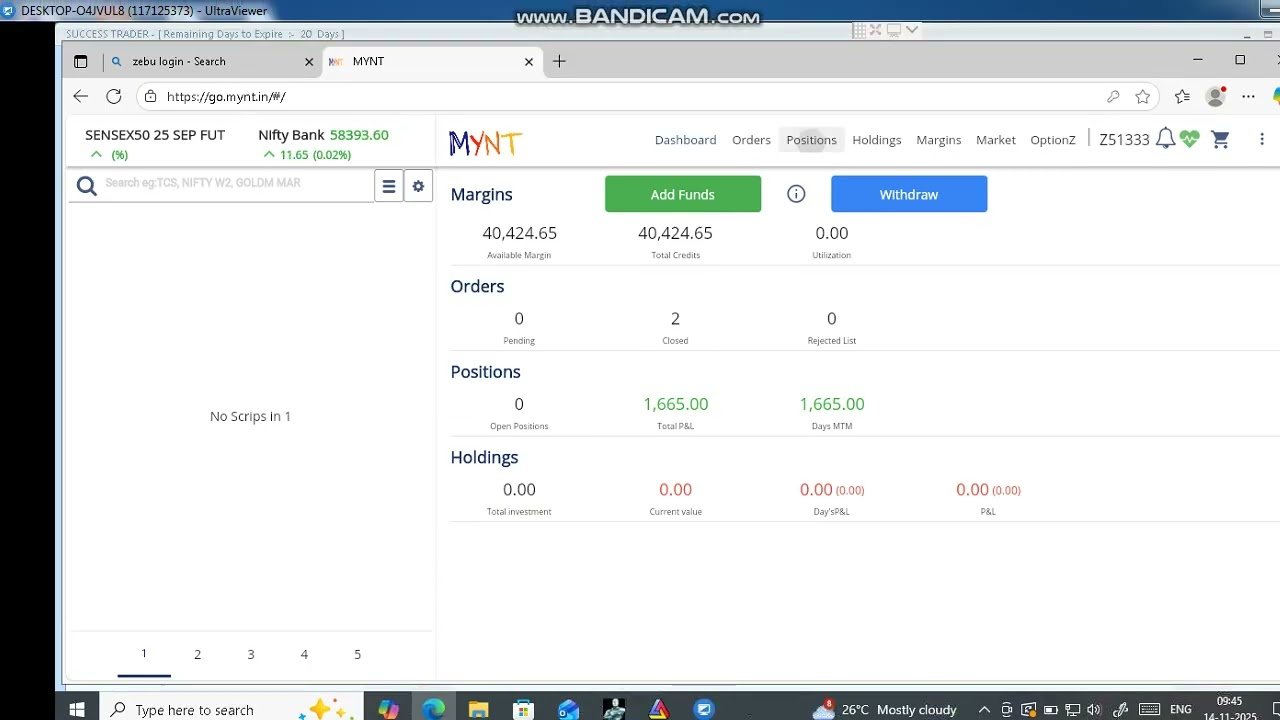 ROBO TRADING NIFTY OPTION 12 NOV 25 .1 LOT TODAY PROFIT .RS.1600