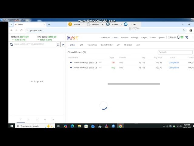 ROBO TRADING NIFTY OPTION 31 OCT 25 .1 LOT TODAY PROFIT .RS.1700