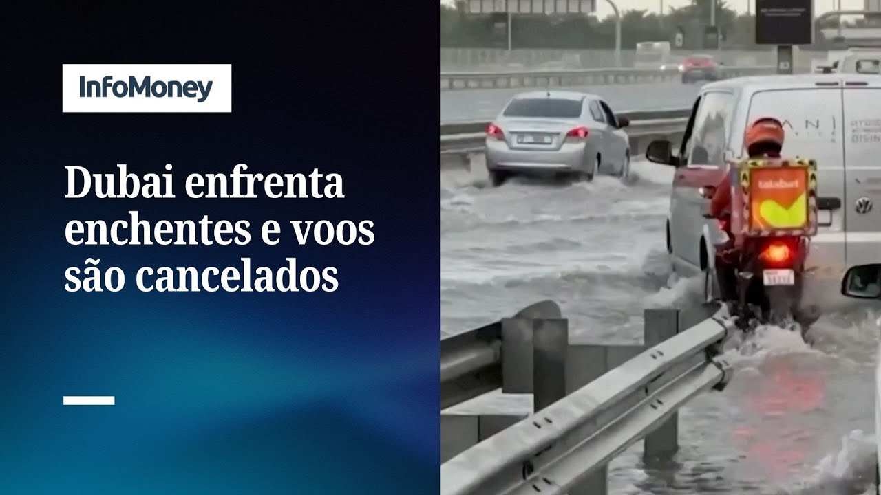 Chuvas fortes alagam partes dos Emirados Árabes