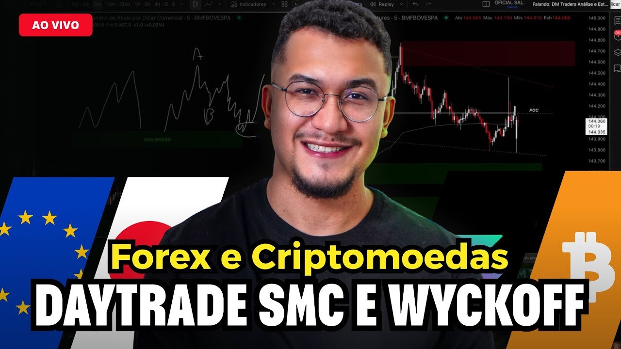DAYTRADE FOREX e CRIPTO AO VIVO (SMC E WYCKOFF)