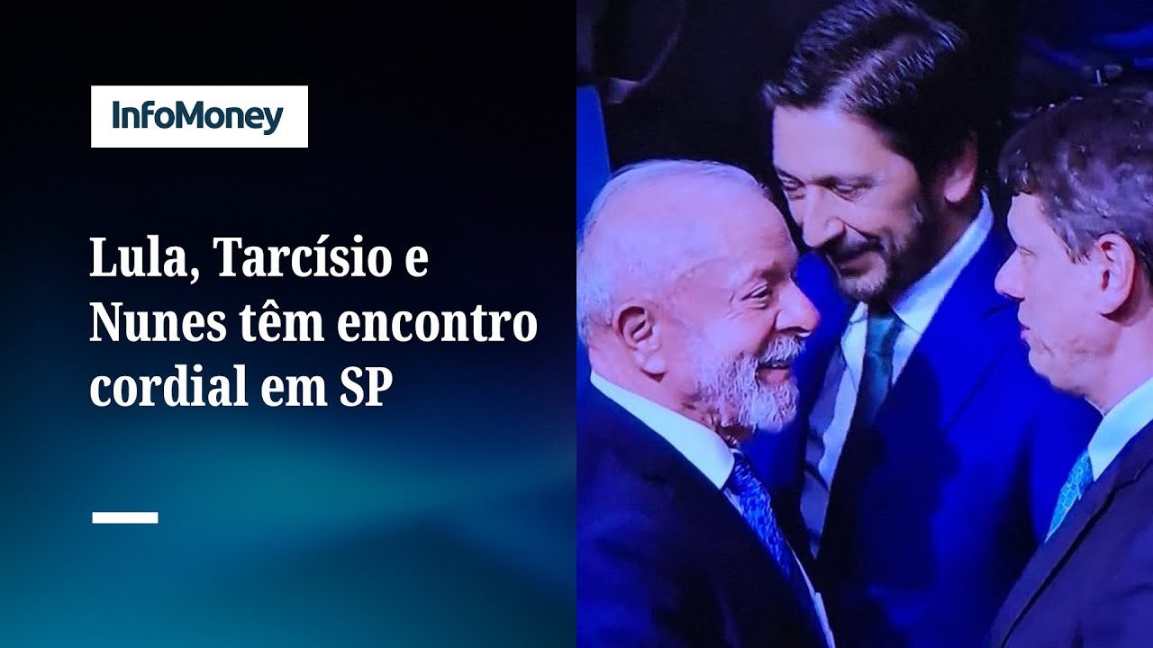 Lula, Tarcísio e Nunes se encontram em evento do SBT News, em São Paulo