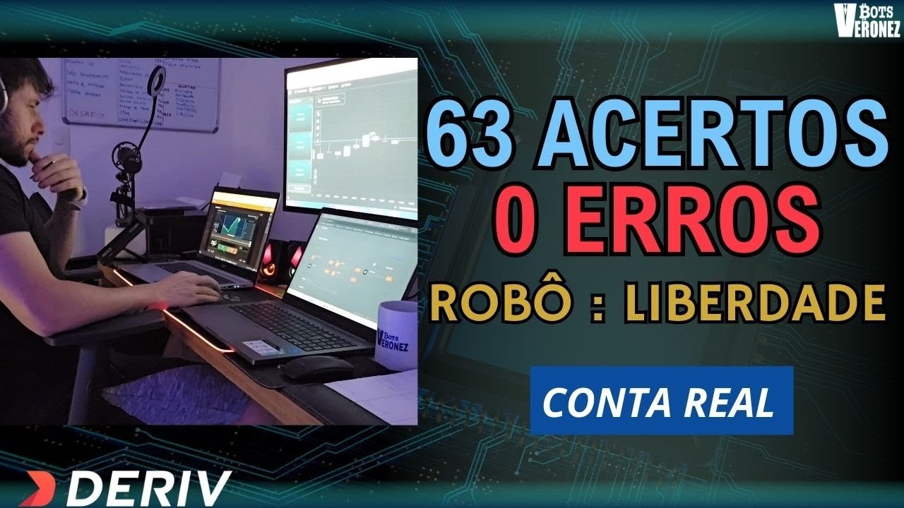 MAIOR ASSERTIVIDADE DA HISTÓRIA DA DERIV ! – Robô LIBERDADE fazendo 63 x 0 na Conta Real
