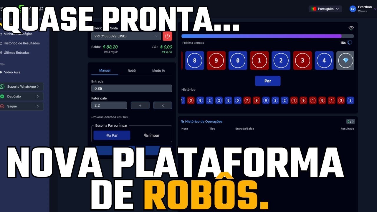 NOVA PLATAFORMA DE ROBÔS DERIV (SMART DÓLAR)